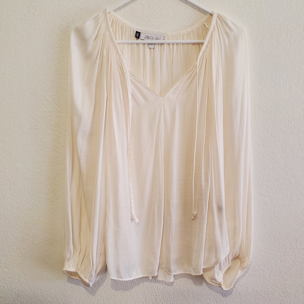 J Lo Long Sleeve Peasant Blouse Size Medium